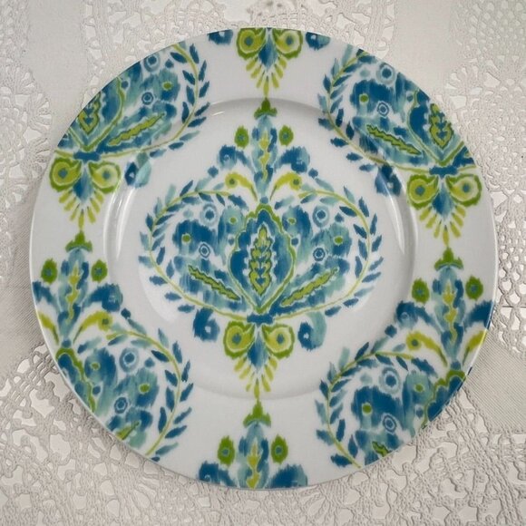 Johara by Dena Home Set of 5 Porcelain Salad / Luncheon Plates 8" Blue Yellow - Picture 3 of 10